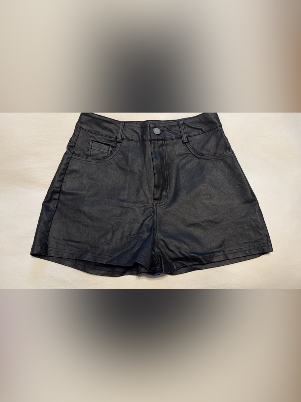 Women’s Black Faux Leather Shorts